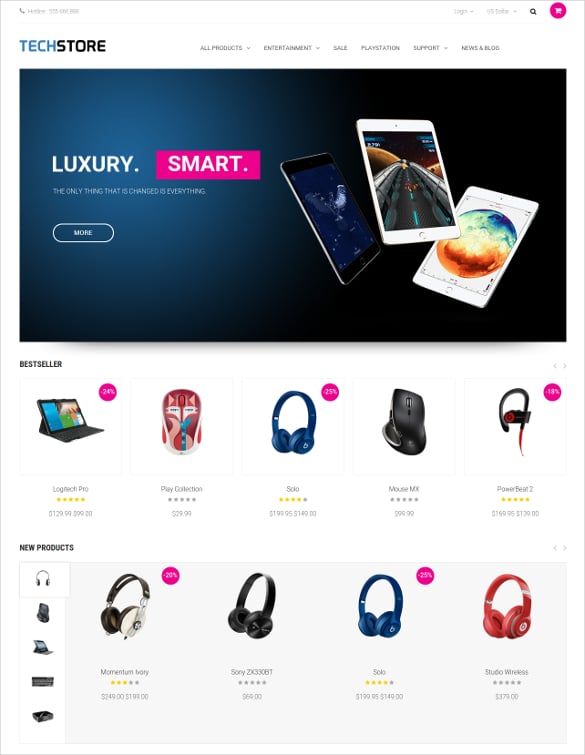 tech store opencart theme to download