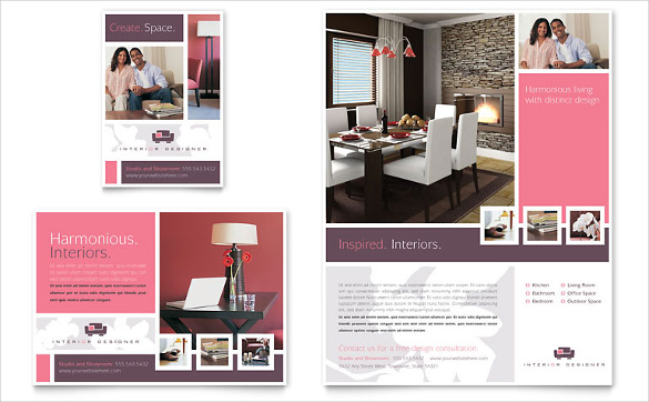 amazing interior designer flyer ad template for small home