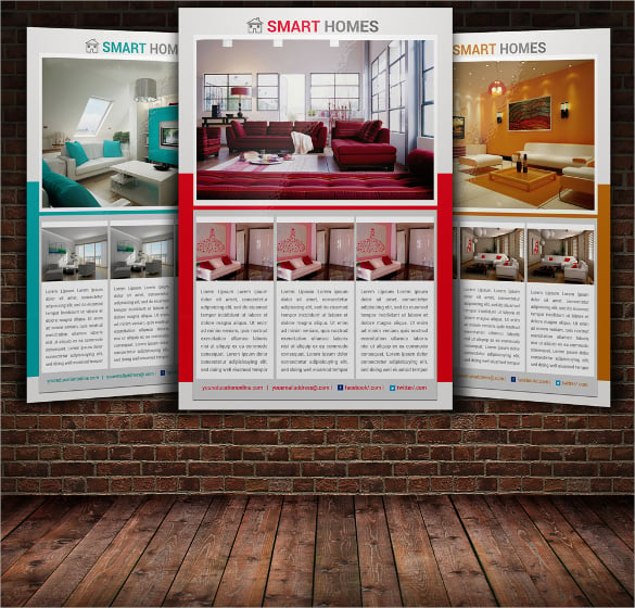 amazing interior design flyer template for smart homes download