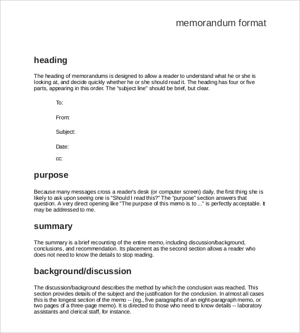 10+ Formal Memorandum Templates - Free Sample, Example ...