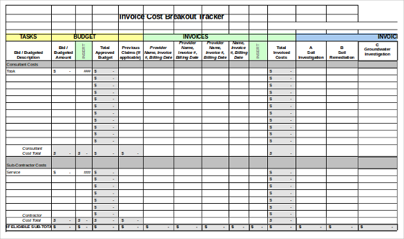 Invoice Log Templates 12  Free Printable Word Excel PDF Log