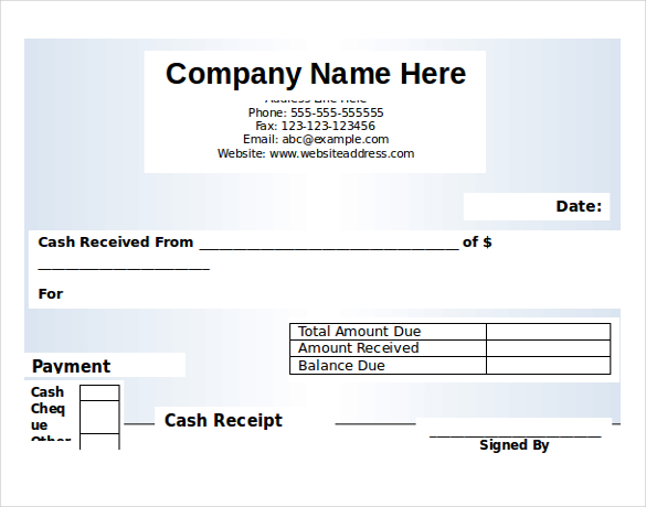 microsoft word receipt template free download