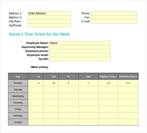 25+ Excel Timesheet Templates - Free Sample, Example ...