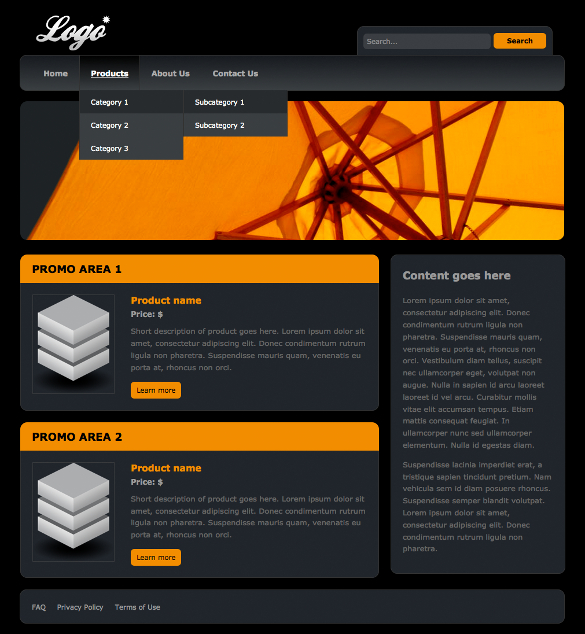containers dreamweaver template download for free