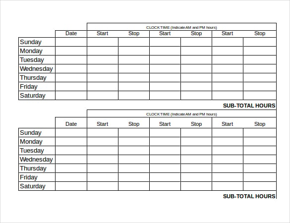 microsoft excel free timesheet template download