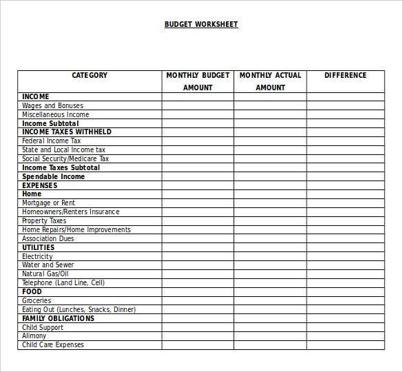 20+ Worksheet Templates Free Download MS Word 2010 Format