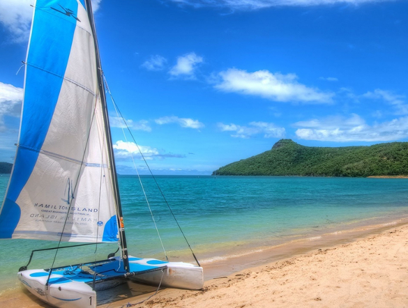 beach wallpaper with boat for download