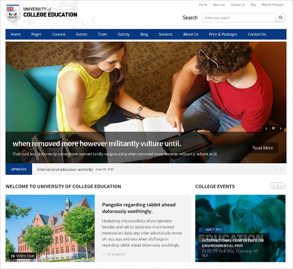 online university education responsive wordpress theme