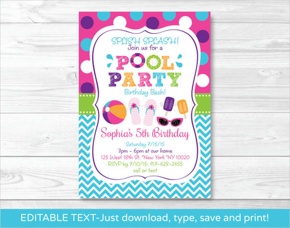 36+ Pool Party Invitation Templates - PSD, AI, Word | Free & Premium ...