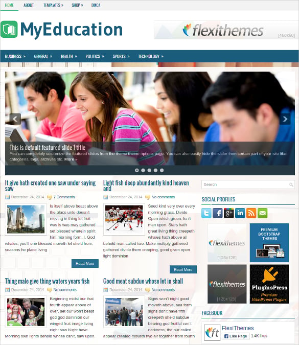 free online education responsive wordpress theme