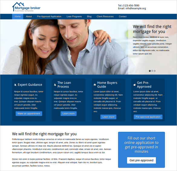 mortage broker website theme