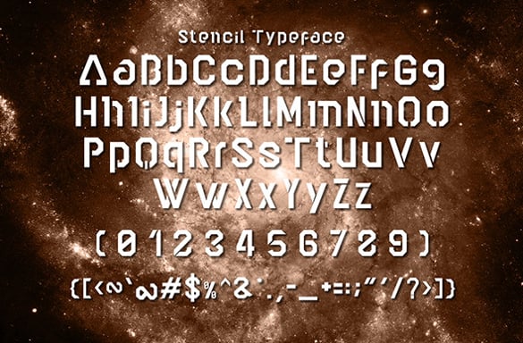 space-galaxy-stencil-font-download
