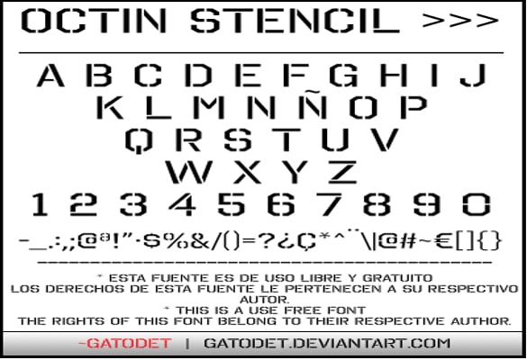octin stencil free font download
