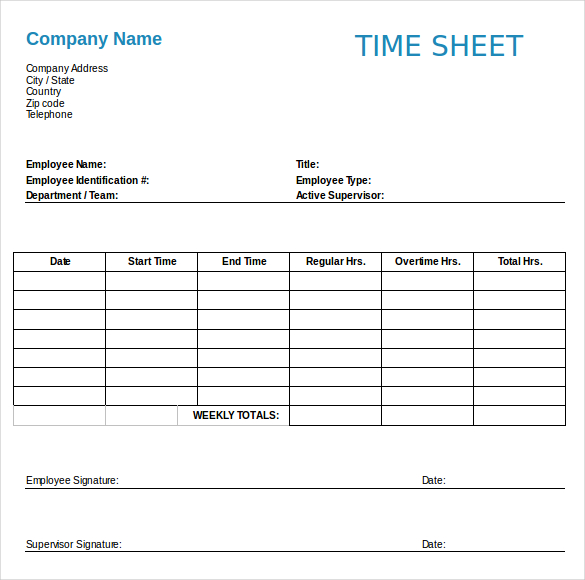 23+ Employee Timesheet Templates – Free Sample, Example Format Download