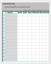 Excel Format of Project Tracking Template