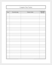 Example Computer Time Tracker Free PDF Format Download