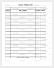 Example Daily Time Sheet Tracker Template Download