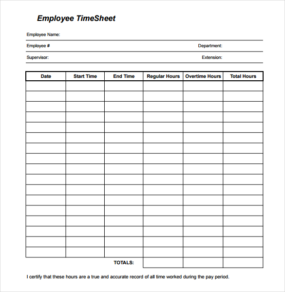 23+ Employee Timesheet Templates Free Sample, Example Format Download