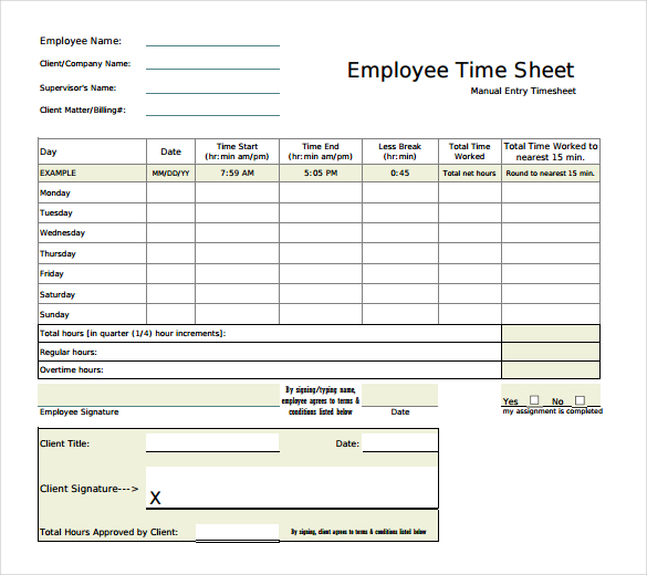 23+ Employee Timesheet Templates – Free Sample, Example Format Download