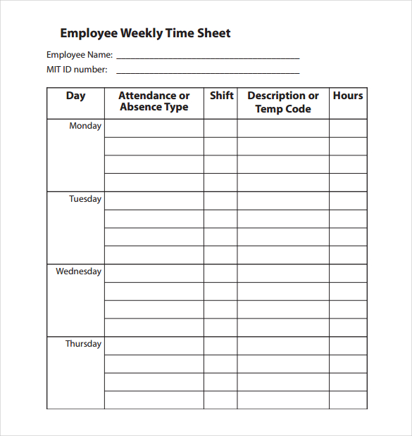23+ Employee Timesheet Templates – Free Sample, Example Format Download