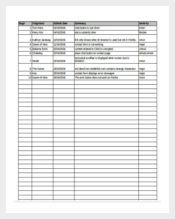 Excel Format of Bug Tracking Template