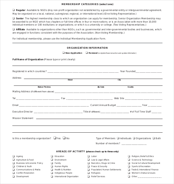 Membership Application Template - 23+ Free Word, PDF Documents Download!