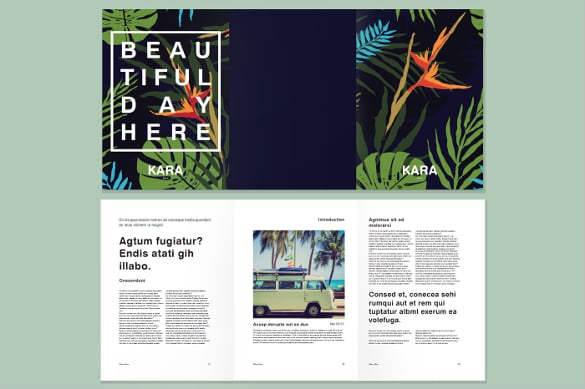 tropical branding indesign trifold brochure template