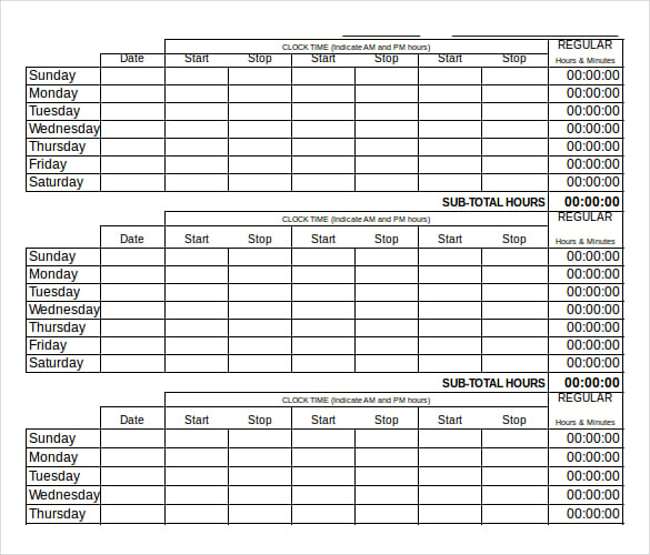 daily timesheet template download in excel format