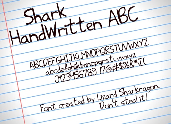 shark handwritten fonts download
