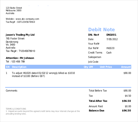 13+ Debit Memo Templates Free Sample, Example, Format Download