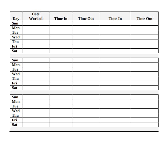 student hourly timesheet template download in pdf