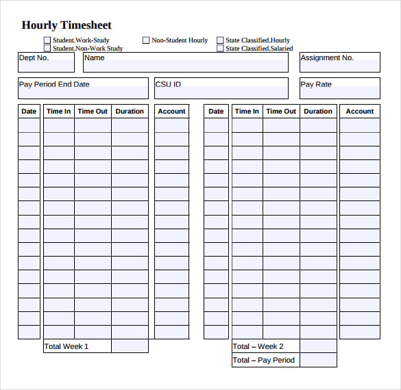 weekly hourly timesheet template download in pdf