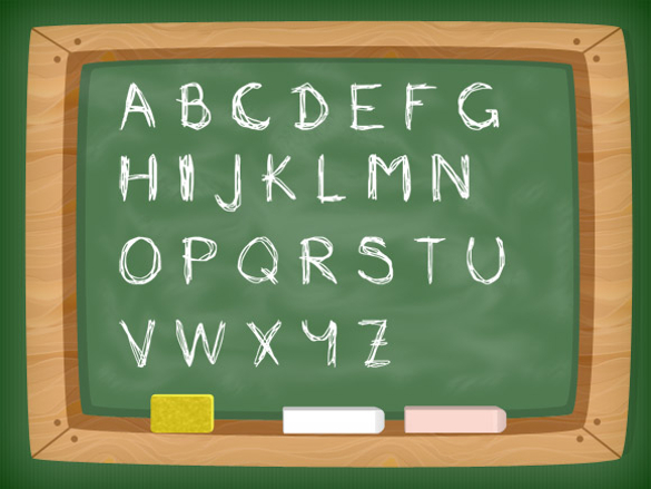 green chalkboard with a wooden fonts download