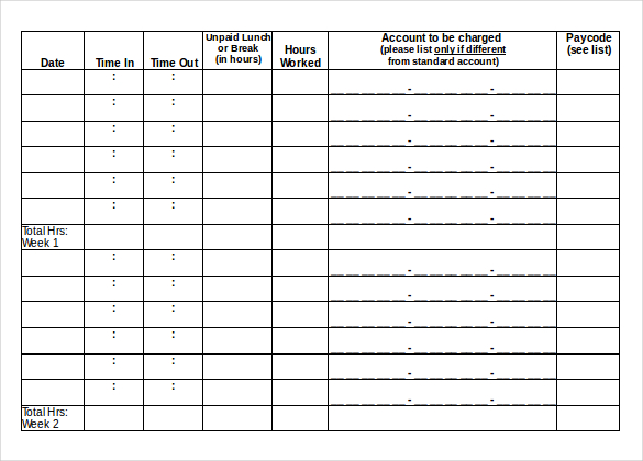 18+ Hourly Timesheet Templates - Free Sample, Example Format Download ...