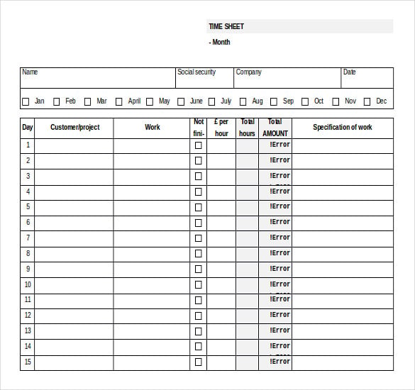 word 2010 format monthly timesheet free template