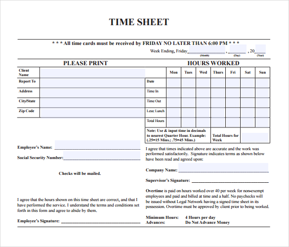 9+ Attorney Timesheet Templates – Free Sample, Example Format Download