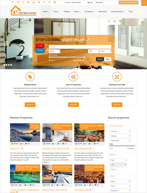 real estate versataile joomla template