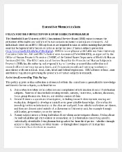 Executive Memo Human Protection Example Template Free Download