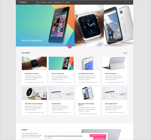 news review joomla template