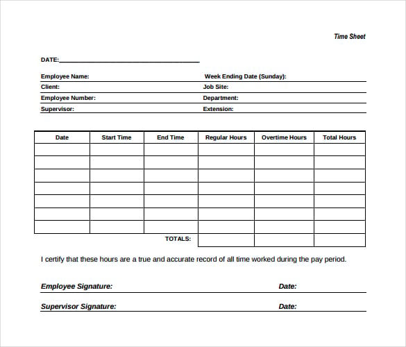 blank construction timesheet template download in pdf