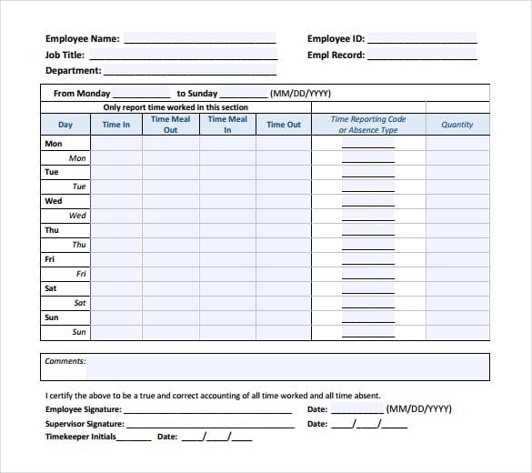 blank payroll time sheets free download in pdf