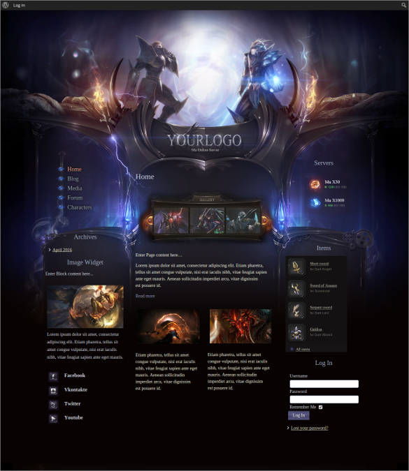 Gaming Website designs, themes, templates and downloadable graphic