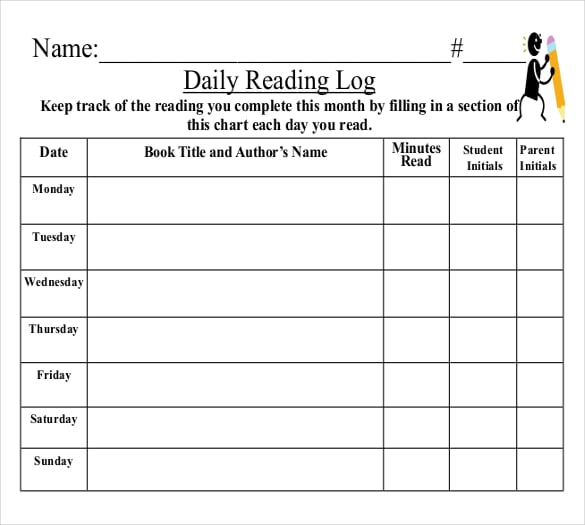 summer daily reading log template pdf download