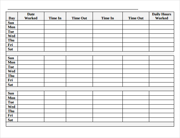 simple hour log timesheet template download