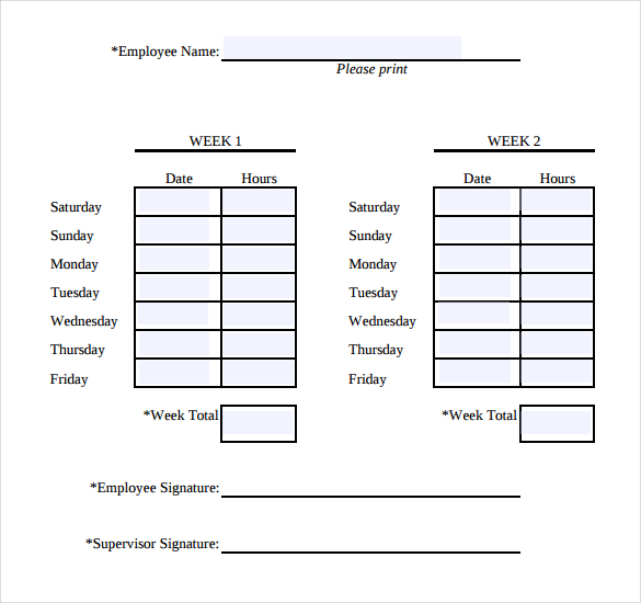 simple payroll timesheet template in pdf format