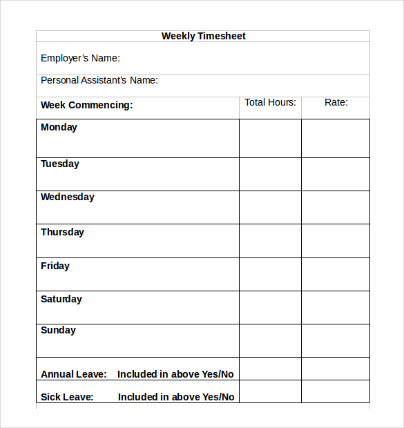 simple timesheet template download in ms word format