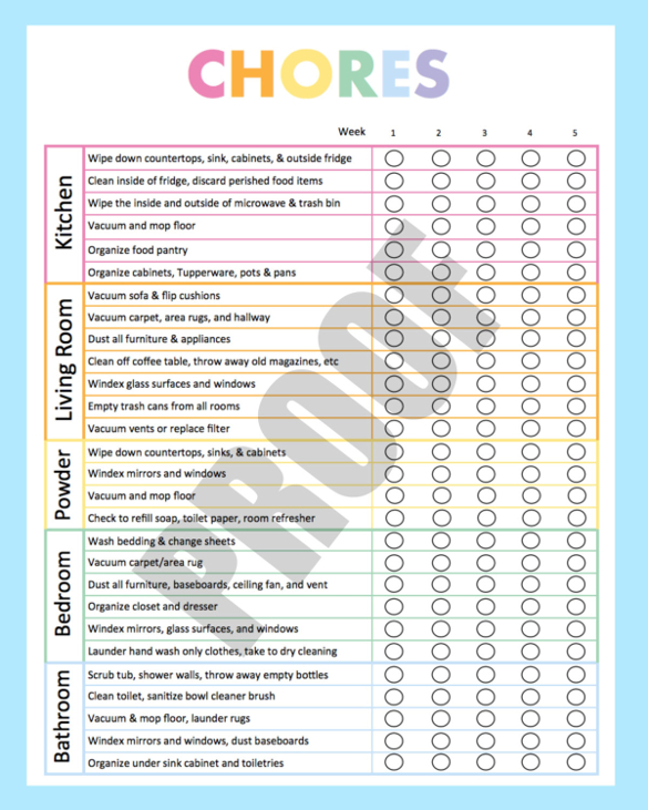 House Cleaning Checklist Template For Maid C Punkt