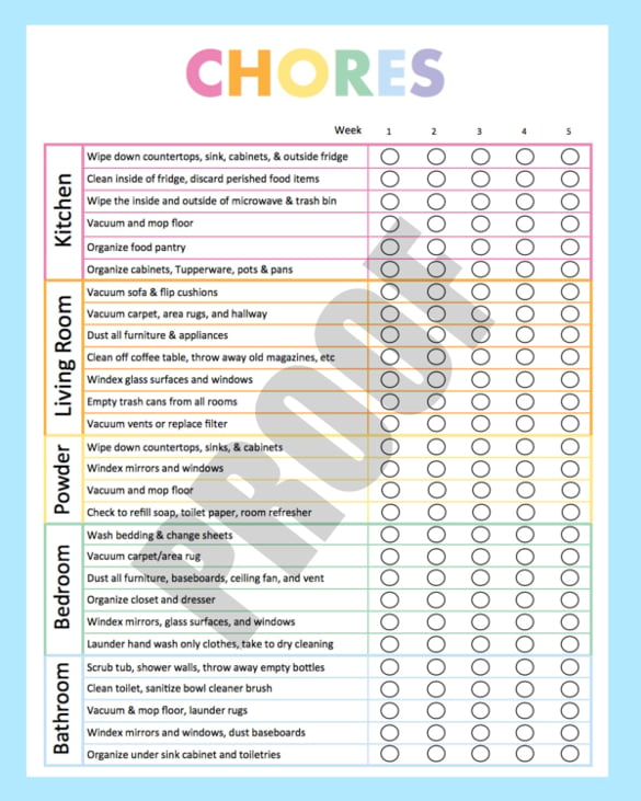 FREE 41 Cleaning Checklist Templates In MS Word Excel PDF Pages Google Docs