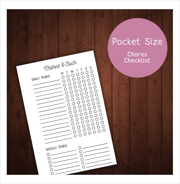 chores and cleaning checklist template