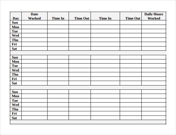 Payroll Timesheet Template | Free Payslip Templates